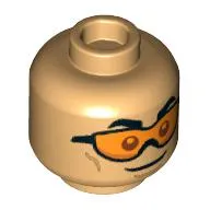 Minifig Head, Orange Visors, Confident/Determined print