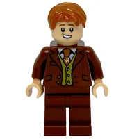 George Weasley in Reddish Brown Suit, Dark Orange Tie