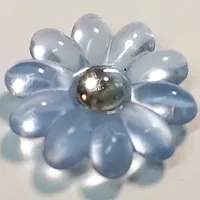 Clikits Icon, Flower 2 x 2 Large with 10 Petals and Pin, Trans-Clear Center Cabochon