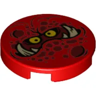 Tile Round 2 x 2 with Bottom Stud Holder with Nexo Knights Globlin Face Print