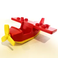 Duplo Airplane, High Small Wings, with Yellow Underside and Propeller