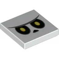 Tile 2 x 2 with Yellow and Black Eyes Print (Bone Goomba Face)