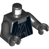 Torso Robe, Tied, Silver Neck Clasp Print, Black Arms and Hands