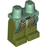 Hips and Olive Green Legs with Sand Green Robe and Gold Chain Mail Print