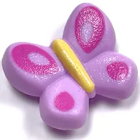 Clikits Icon, Butterfly 2 x 2 with Pin, Yellow Body & Dark Pink on Wings Print