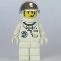 Astronaut, White, White Hips, Helmet with Large Chrome Gold Visor, Headset