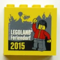 Brick 2 x 4 x 3 with 'LEGOLAND Feriendorf 2015 Doorman' Print