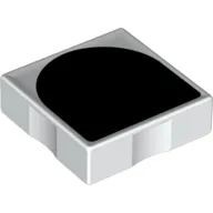 Duplo Tile 2 x 2 with Shape Black Inverse Arch Print