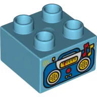 Duplo Brick 2 x 2 with Radio Print