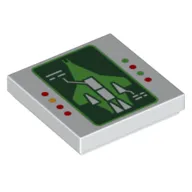 Tile 2 x 2 with Large Display Screen Showing Spaceship print