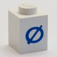 Brick 1 x 1 with Blue Danish 'Ø' Print