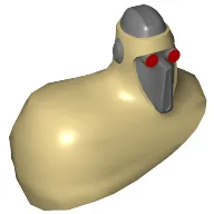 Minifig Head Special, Magna Guard with Cloak and Red Eyes Print