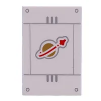 Tile 2 x 3 with Classic Space Logo, Silver Lines print