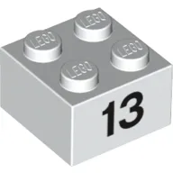 Brick 2 x 2 with Black "13" Print