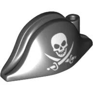 Hat Pirate Bicorne with Skull and Crossed Cutlasses Print