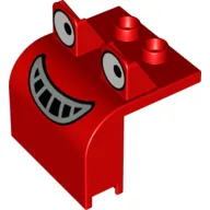 Duplo Bulldozer Front with Eyes Looking Left Print (Muck)
