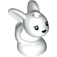 Animal, Rabbit / Bunny, Baby Sitting with Black Eyes and Black Nose Print