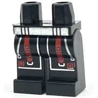 Hips and Black Legs with Silver Zippers and Red Straps Print