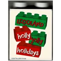 Duplo Brick 1 x 2 x 2 with LEGOLAND holly jolly holidays Print