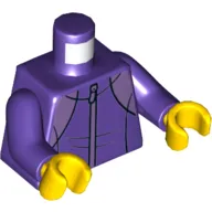 Torso Tracksuit, Zipper Print, Dark Purple Arms, Yellow Hands