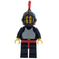 Knight (Breastplate on Black) - Black Legs, Black Helmet, Red Plume