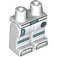 Hips and White Legs with Metallic Blue Belt Buckle, Pocket, Knee Straps print