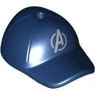 Hat / Cap Short Curved Bill with Seams and Hole on Top with Silver 'A', Avengers Logo Print