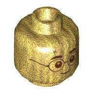 Minifig Head Harry Potter, Glasses, Lightning Scar, Smile Print