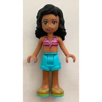 Kate - Magenta/White Bikini, Medium Azure Skirt