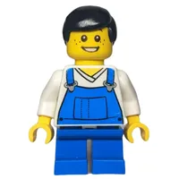 Boy, Blue Overalls, Short Blue Legs