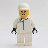 Pit Crew, White Torso, White Legs, White Cap, Female