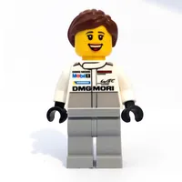 Mechanic, White Torso, Light Bluish Grey Legs, Reddish Brown Hair