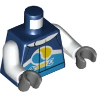 Torso Racing Jacket with OctanE Logo Print, White Arms, Dark Bluish Gray Hands