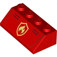 Slope 45° 2 x 4 with Fire Fighter Logo/Symbol print