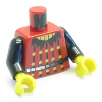 Torso Bat Lord Tunic Print (Fright Knights), Black Arms, Yellow Hands