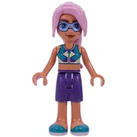 Sky - Dark Turquoise Top, Dark Purple Shorts