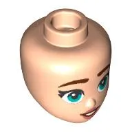 Minidoll Head Dark Turquoise Eyes, Pink Lips print