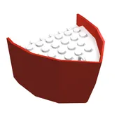 Boat Hull Section, Bow 6 x 8 x 3 1/3 with White Deck