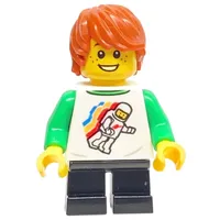 Boy, White Torso, Black Legs, Dark Orange Hair