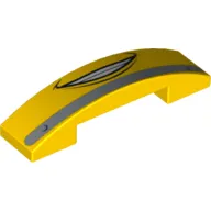 Slope Curved 4 x 1 Double with No Studs and Smiling Mouth and Bumper Print (Luigi)