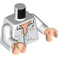 Torso, Half Open Shirt, Light Nougat Chest, Dark Tan Stains print, White Arms, Light Nougat Hands