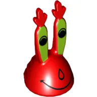 Minifig Head Special, Mr. Krabs with Closed Mouth Print