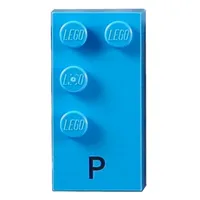 Braille Brick 2 x 4 with 4 Studs ⠏ and 'P' Print