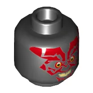 Minifig Head Darth Maul, Red Face, Evil Smile Print [Hollow Stud]