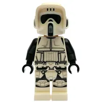 Scout Trooper, Dual Molded White and Black Helmet, Closed Mouth