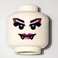 Minifig Head Spider Lady, Magenta Lips, Fangs and Magenta Eye Shadow