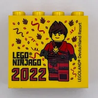 Brick 2 x 4 x 3 with 'LEGOLAND Deutschland Resort LEGO NINJAGO 2022' Print