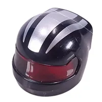 Helmet, Formula 1 with Trans-Red Visor pattern and Silver Stripes print