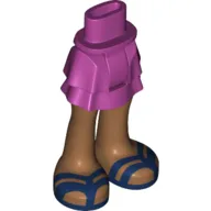 Minidoll Hips and Layered Skirt with Blue Sandals Print