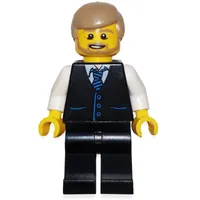 Man, Black Vest with Tie, Dark Tan Hair, Beard